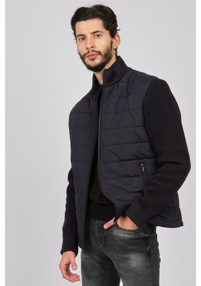 By Serco Erkek Kolları Örme Mont 0622641 Lacivert-Lacivert