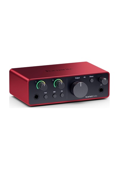 Scarlett Solo Gen 4 Ses Kartı: Gitarist, Vokalist Veya Prodüktör İçin Usb Audio Arayüzü, Stüdyo Kalitesinde Kay