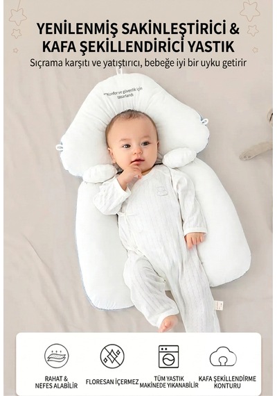 Bebek Güvenli Yatış Yastığı, Kafa Ve Vucut Şekillendirici Yastık