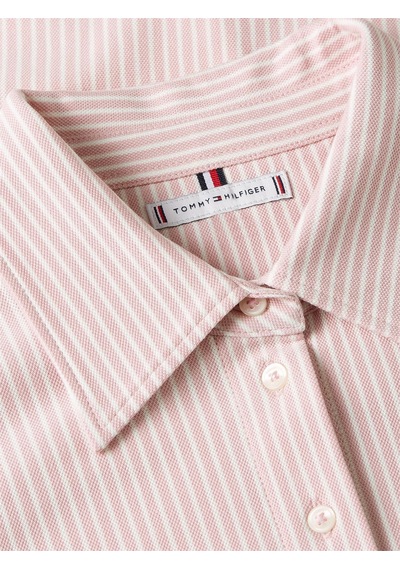 Tommy Hilfiger Pıque Strıpe Rlx Shırt Kadın Pembe Uk Gömlek - Ww0ww47878