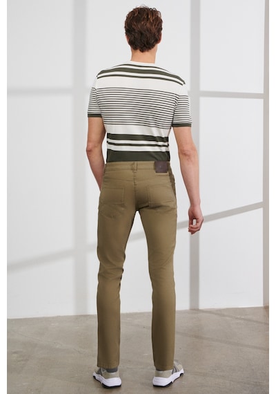 AC&Co / Altınyıldız Classics ERKEK YESIL Slim Fit Dar Kesim Pamuklu 5 Cep Esnek Rahat Pantolon Yeşil