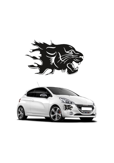 Panter Başı Oto Cam Sticker 20 20 Cm3417