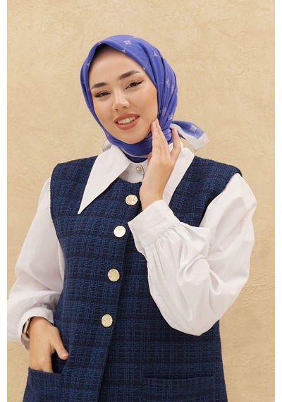 Silk Home Olinda Eşarp - Saks Gri - Saks Gri