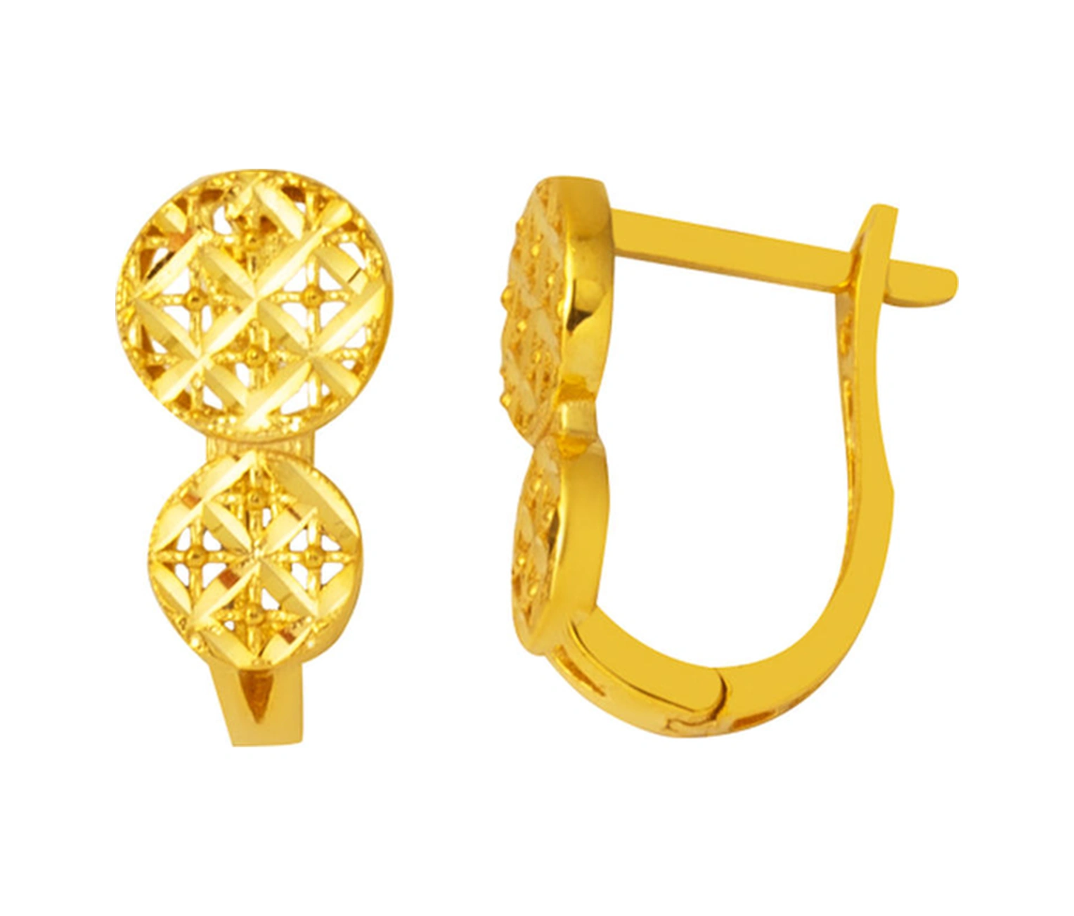 Bilezikci Yaşam Çiçeği Altın Küpe 22 Ayar Sarı Altın