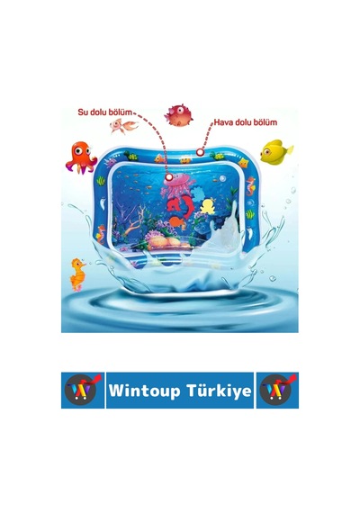 Özel Üretim Bpa Free Bebek Aktivite Oyuncağı Emekleme Zamanı Yatak Minder Renkli Su Oyun Matı Mavi