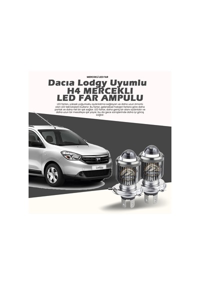 Dacia Lodgy Için Uyumlu Şimşek Etkili Mercek Led Xenon Oto Ampulu Çift Renkli