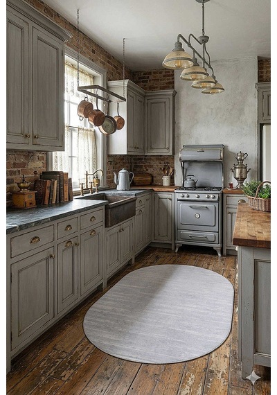 Alya Modern Tasarım Makine Oval Halı 20434 Gri