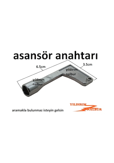 Asansör Anahtarı Üçgen Tip 6.5cm Asansör Kilit Mandal Aparatı