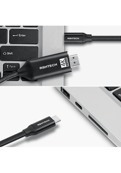 Rshtech Usb C - Hdmı Kablosu 1.8 Metre 4k 60hz Type C - Hdmı Kablosu 4k 60hz Örgü Kablo