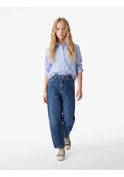 Koton Loose Fit İndigo Kız Çocuk Jean Pantolon 7wkg40025ad