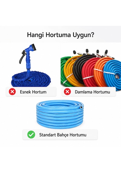 1/2 İnç Bahçe Hortumu Hızlı Bağlantı Adaptör Eki Dayanıklı Bahçe Sulama Aparatı 1 1/2''