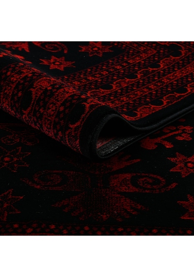 Yağcıbedir Afgan Türkmen Otantik Desenli Dokuma Bordo Oturma Odası Salon Mutfak Halısı 3671h Zs47 Bordo
