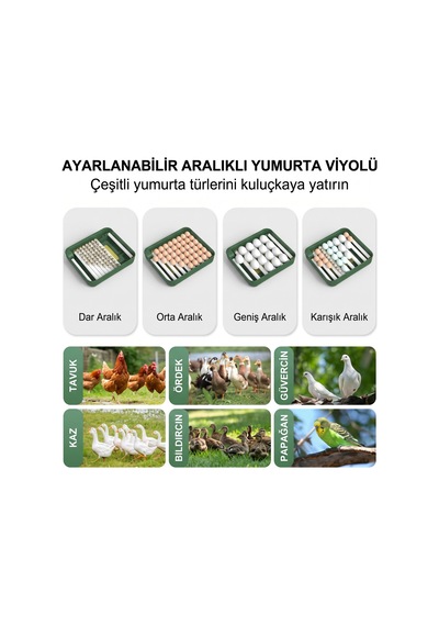 My110 Yumurta Kapasiteli Tam Otomatik Kuluçka Makinesi Su Pompası Ve Yedek Çevirme Motoru Hediyeli