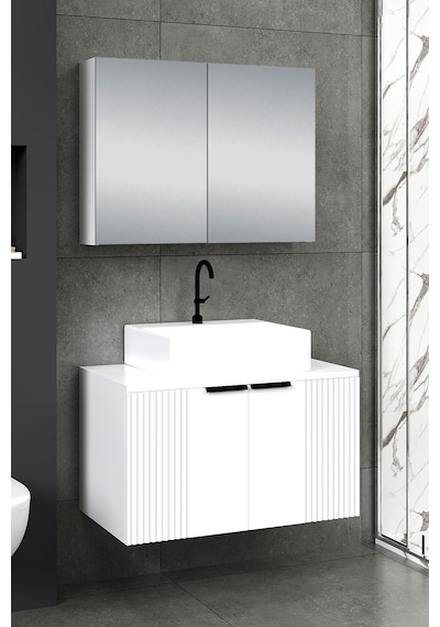 %100 Mdf 80 Cm Chester Banyo Dolabı Beyaz %100 Mdf 80 Cm Chester Banyo Dolabı Beyaz