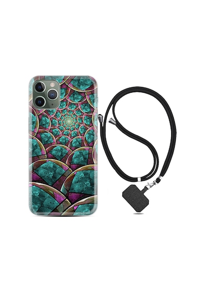 Apple Uyumlu iPhone 13 Pro Kılıf Boyun Askılı Circles 1828