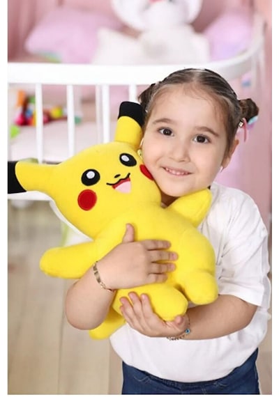 Büyük Boy Pokemon Pikachu Peluş Oyuncak Pokemon Pikaçu Oyuncak 40 Cm Açık Sarı