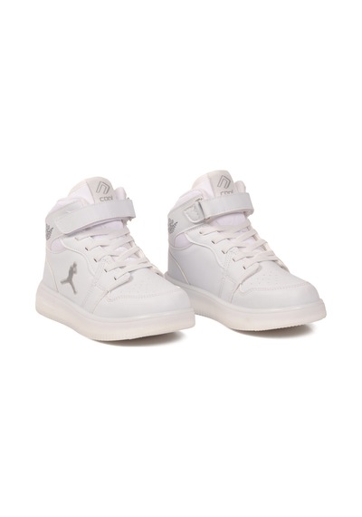 Beyaz Cırtlı Erkek Çocuk Hi Sneaker Çok Renkli