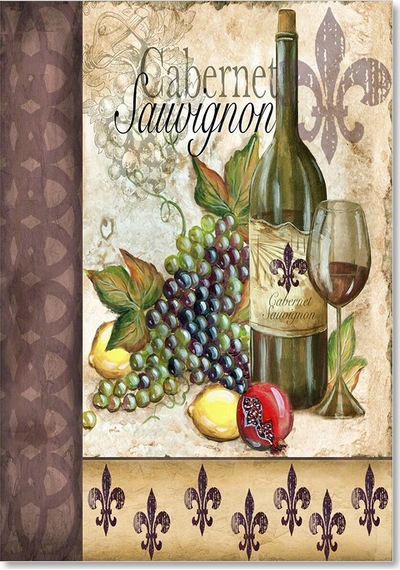 Cakasepetim Sauvignon Kırmızı Şarap Meyve Ahşap Mdf Tablo
