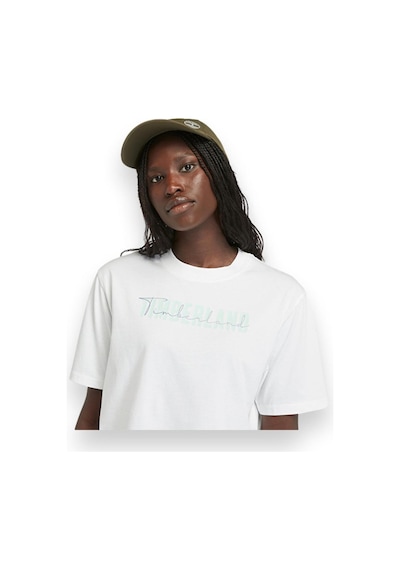 Timberland Tb0a5vs3 Cropped Sleeve Tee T Beyaz Kadın T-shirt