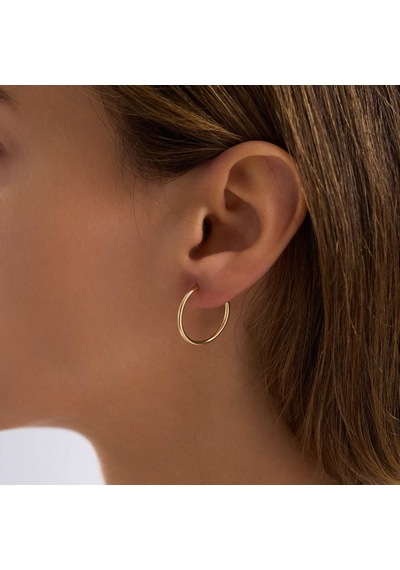 14k Altın Halka Küpe 1,2 Mm 1.8 Cm Gizli Kilit T14303 Renkli