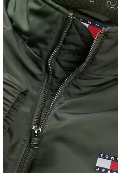 Tommy Hilfiger Erkek Dik Yaka Dolgulu Mont - Haki-11211 Pewter Green
