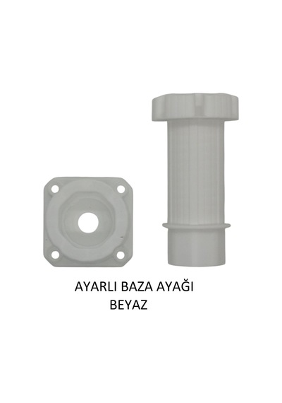 Ayarlanabilir Plastik Baza Ayağı 10-15 Cm, Beyaz, Çok Amaçlı Dolap Ayağı 1 Adet Beyaz