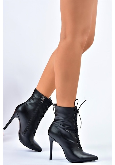 Fox Shoes Siyah Ince Yüksek Topuklu Kadın Bot L372493509