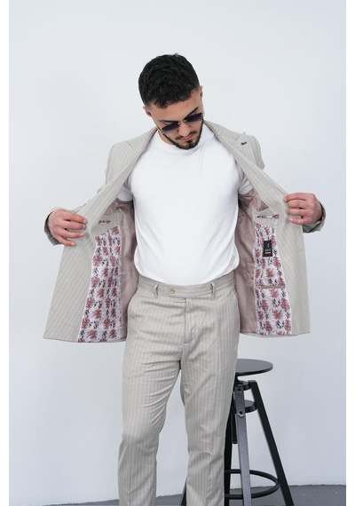 Dupont Classics Dupont Slim Fit Sivri Yaka 6 Drop Çift Yırtmaç Çizgili Viskon Kruvaze Erkek Takım Elbise Açık Gri Dupont Classics Dupont Slim Fit Sivri Yaka 6 Drop Çift Yırtmaç Çizgili Viskon Kruvaze Erkek Takım Elbise Açık Gri