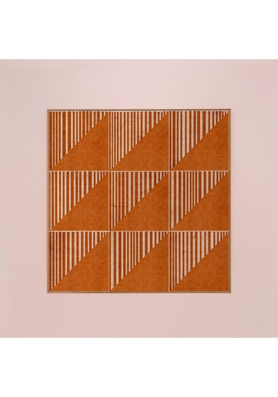 Yanık Turuncu Duvar Sanatı Sanat Terakota Orta Modern Geometrik Duvar Sanatı Büyük Kare Sanat Boho