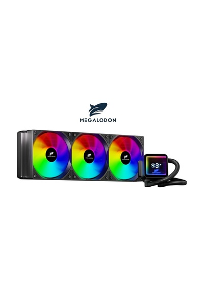 Tr360 Argb Sıvı Soğutucu Siyah Renk Derece Göstergeli İşlemci Soğutucu Fanı Siyah