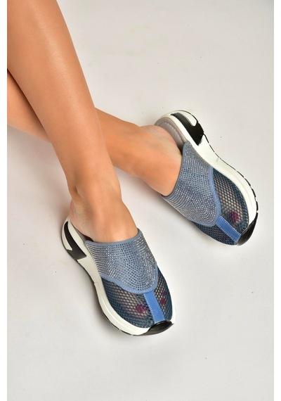 Fox Shoes U312514415 Lacivert File Kadın Terlik Lacivert