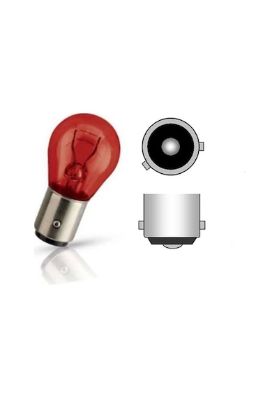 2 Adet 12V PR21W 93 Tek Duy Yakın Tırnak Ampul BAU15S Kırmızı