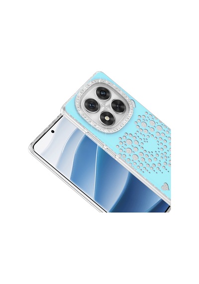 Maks Technology Redmi Note 14 Pro 4g Kılıf Damla Taşlı Mkst Rivas Sert Pc Kapak - Mavi