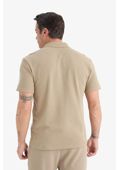 DeFacto Regular Fit Polo Yaka Kısa Kollu Dokulu Tişört E4027AX25SPBG769