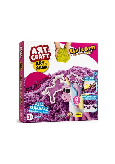 Art Craft Unicorn Oyun Kumu Seti 500 Gr 8 Parça Kalıplı Sıkılabilir Kinetik Kum