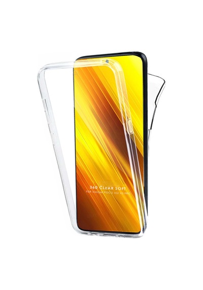 Teknomoda Xiaomi Poco X3 360 Kılıf Şeffaf Ön Arka Korumalı Silikon