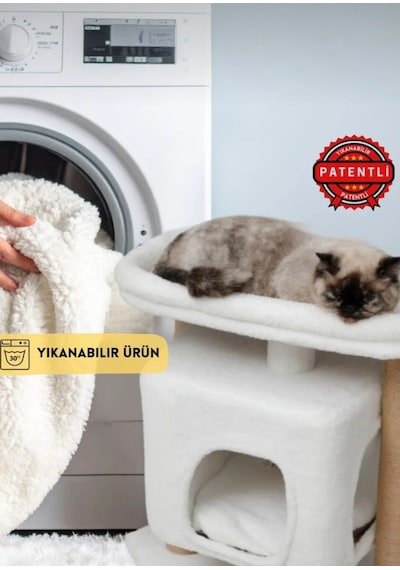 Çok Katlı Yıkanabilir Kedi Tırmalama Ve Oyun Evi- Dubai Gri
