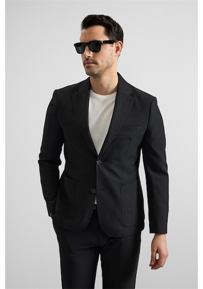 Süvari Siyah Slim Mono Yaka Düz Torba Cep 6 Drop Takım Elbise Tk1006900382-s09 Siyah Süvari Siyah Slim Mono Yaka Düz Torba Cep 6 Drop Takım Elbise Tk1006900382-s09 Siyah