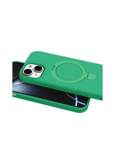 Apple iPhone Uyumlu 14 Regal Magsafe Standlı Kapak - Yeşil Bz8683140893491