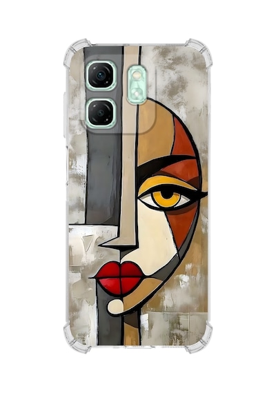 Printify Infinix Smart 9 İle Uyumlu Şeffaf Silikon Kılıf Uv Baskılı Esnek Tpu Kapak Çözüm No6
