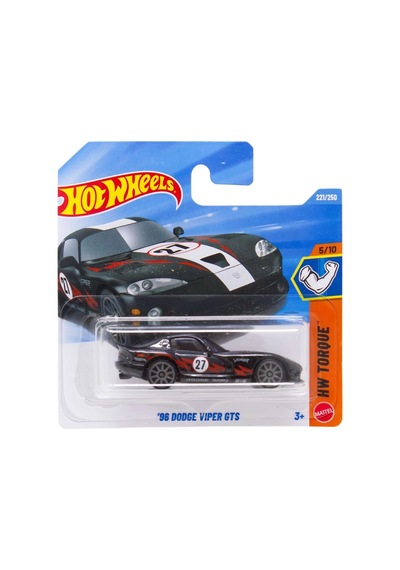 Hot Wheels '96 Dodge Viper Gts - Hw Torque Siyah 1/64 Diecast Model Araba Çok Renkli