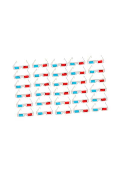 Elayard 30'lu Paket Yetişkinler İçin Kırmızı Mavi Tek Kullanımlık 3d Karton Gözlük Ve Filmler 3d Oyunlar Seyahat İçin Hafif Anaglyph Gözlük
