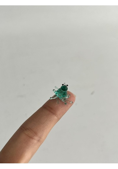 El Yapımı Mini Murano Cam Kurbağa Biblo A111-04