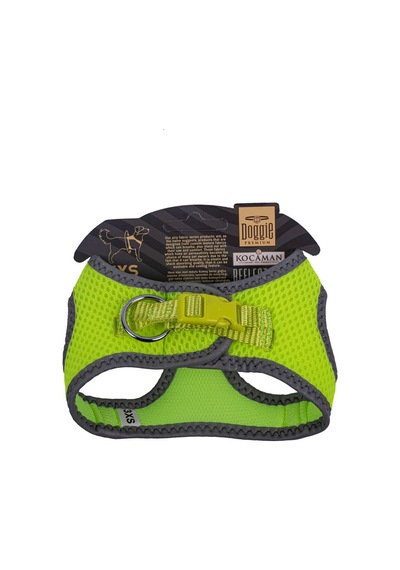 Doggie Havalı Dokuma Reflektör Serisi Küçük Irk Göğüs Tasması Sarı 3XS-22-26Cm Sarı