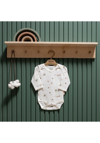 Tiffany Baby & Kids Tiffany Baby Happy Lambs Organik Theme Uzun Kol Body 33011 Ekru