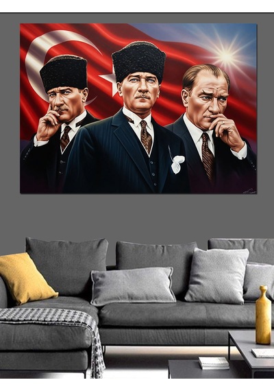 Atatürk Ve Milli Mücadele Liderleri Dekoratif Kanvas - Mdf Ahşap Tablo