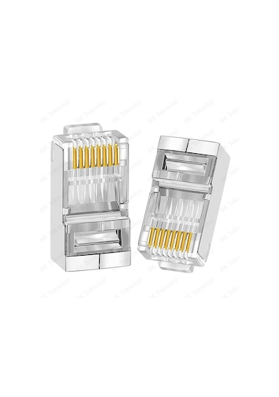 Yeni Nesil Delikli Ez Rj45 Cat6 Metal Jak Konnektör 10 Lu Paket