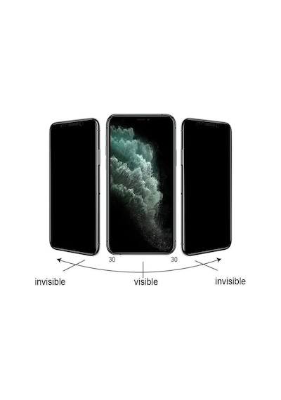 Apple, Uyumlu iPhone 15 Pro Max Zore Kolay Uygulama Aparatlı 5d Magic Privacy Glass Hayalet Cam Ekran