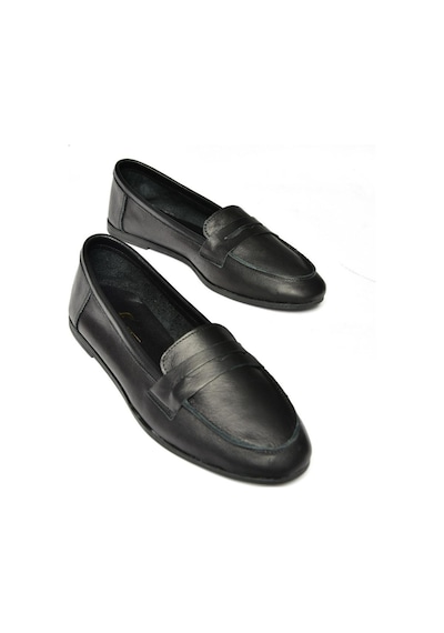 Fox Shoes S291070003 Siyah Hakiki Deri Düz Babet Siyah