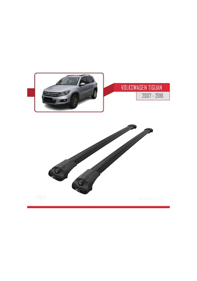 Volkswagen Tiguan 2007-2016 Arası İle Uyumlu Ace-1 Ara Atkı Tavan Barı Siyah